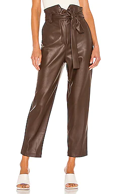 БРЮКИ ПЕЙПЕРБЕГ ИЗ ВЕГАНСКОЙ КОЖИ DEBBIE Bardot $109 