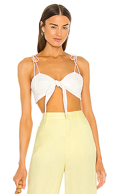 УКОРОЧЕННЫЙ ТОП BRODERIE Bardot $69 