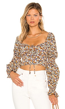 ЦВЕТОЧНЫЙ ТОП CLARISSA Bardot $99 