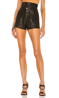 КОЖАНЫЕ ШОРТЫ CORSET DUNDAS x REVOLVE $368 