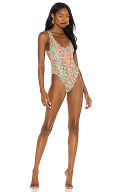 СЛИТНЫЙ КУПАЛЬНИК LEOPARD LOGO FIORUCCI $145 