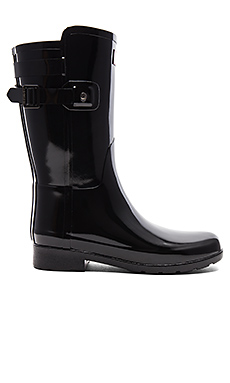 КОРОТКИЕ БЛЕСТЯЩИЕ САПОГИ С ПРЯЖКОЙ СЗАДИ ORIGINAL REFINED Hunter $185 