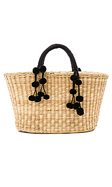 СУМКА-ТОУТ С ЧЕРНЫМИ ПОМПОНАМИ MARI